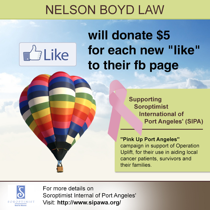 Nelson Boyd to Support “Pink Up Port Angeles” Initiative